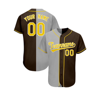 Maillot de baseball personnalisé sublimé unisexe pour adulte, respirant en polyester, à manches courtes, avec boutons sur le devant, gris, pour équipe - Product Image 5