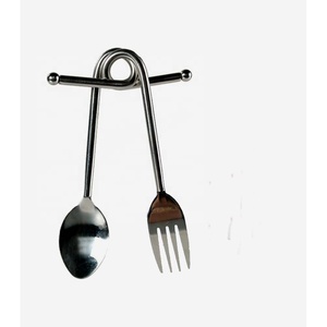 Ensemble de service à salade en acier inoxydable, cuillère et fourchette en acier inoxydable, service à salade avec poignée intégrée - Product Image 1