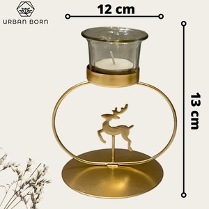 กวางเรนเดียร์อะคริติกสง่างามสีทองตกแต่งบ้านเจ้าภาพของขวัญวันหยุดไอเดียซานต้าแบบลับโต๊ะสำหรับฤดูหนาว - Product Image 3