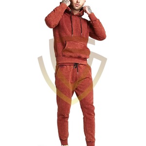 Survêtement d'hiver personnalisé pour homme, style streetwear, délavé à l'acide, confortable, respirant, à capuche, motif uni doux - Product Image 1