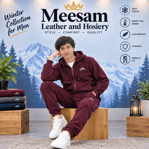 <b>Men's</b> Winter Zip-Up Hoodie & Pants Set <b>Navy</b> Blue Charcoal Grey <b>Fleece</b> Tracksuit Casual Wear - Product Image 5