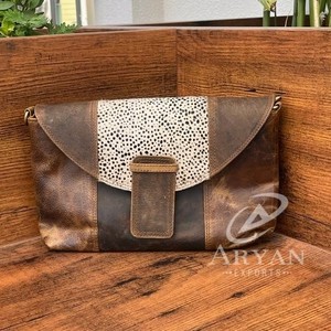 Nuevos bolsos de hombro de cuero de piel con estampado de animales de estilo occidental, bolsos laterales de cuero de piel auténtica de alta calidad - Product Image 1