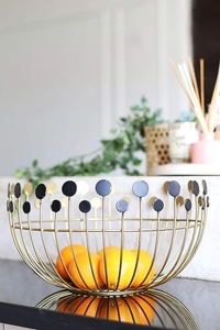 ตะกร้าเก็บผลไม้ทรงกลมทำด้วยมือตะกร้าลวดในครัวชุบทองแดงขนาดมาตรฐานเป็นมิตรกับสิ่งแวดล้อม - Product Image 3