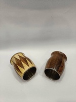 Tasse à bière en bois massif personnalisée avec plateau en acier inoxydable-pour cadeaux d'affaires