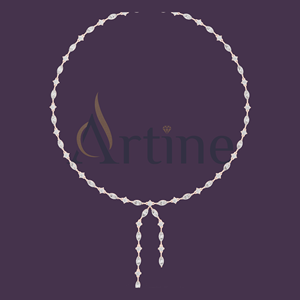 Collar Halo 18K con Cadena de Plata Piedra Redonda - Product Image 1