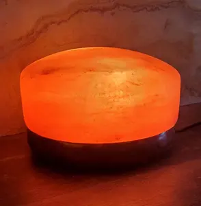 Lampe de désintoxication des pieds unis à dessus rond de l'Himalaya, lampe de désintoxication des pieds ronds à dessus rond de sel de l'Himalaya, lampe de sel de surface à doublure ronde - Product Image 5