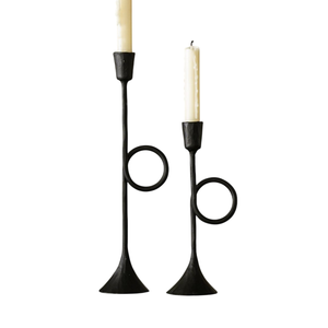 Support à bougies en fer noir à deux niveaux pour la décoration de la maison, des mariages et des fêtes, design métallique durable - Product Image 5