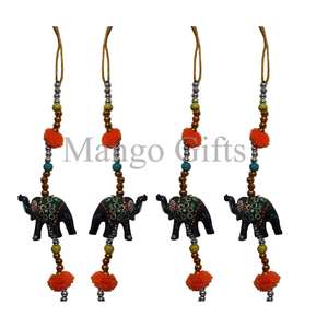 Traditional Indian <b>Elephant</b> Hanging Mobile String Decoration Bohemian Art Decor for Living Abstract Animal Wholesale for Diwali - Product Image 2