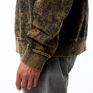 เสื้อกันหนาวมีฮู้ดสำหรับผู้ชายผ้าโพลีเอสเตอร์ผ้าฝ้ายโพลีเอสเตอร์สีเรียบเรียบธรรมดา - Product Image 6