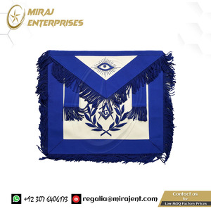 MASTER MASON-delantal de casa de campo azul, con bordado y flecos - Product Image 2