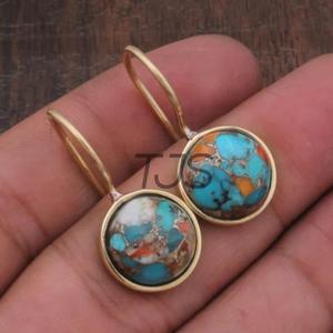 Boucles d'oreilles en laiton plaqué or 18 carats avec pierres précieuses en cornaline pour femmes et filles Vente en gros de bijoux Boucles d'oreilles à la mode faites à la main Boucles d'oreilles en laiton - Product Image 2