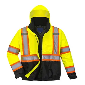 Wholesale Classic Hi Vis Premium Winter Parka Reflective Safety Jacket High-Visibility Workout Men Jacket