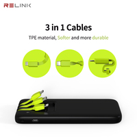 Relink 8000mah Chargeur portable à charge rapide, banque d'alimentation à partage, distributeur automatique de charge de téléphone