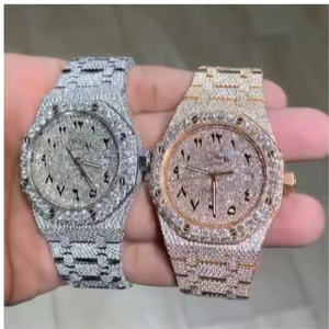 Montre pour homme ultra-luxe en moissanite et diamant, montre analogique à quartz haut de gamme en acier inoxydable pour les affaires et les cadeaux d'élite - Product Image 4