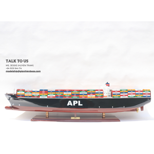 APL CONTENEUR Navire Modèle Résine Endurance Nautique Amour Décor Cadeau pour La Maison Peint À La Main Cèdre Boîte Vietnam - Product Image 1