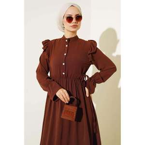 ชุดเดรสแอโรบินเอวยางยืดสีน้ำตาล - Product Image 1