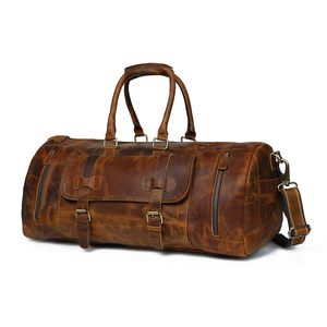 Bolsa de Viaje de Cuero Artesanal de Lujo con Compartimento Separado para Zapatos, Almacenamiento de Equipaje Multifuncional Ecológico para Mujer - Product Image 4