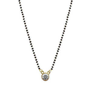 Kriaa Fine Chokers Colliers-Mangalsutra autrichien blanc 1500680 avec placage d'or - Product Image 1