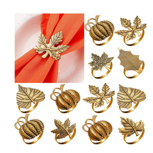 Juego de 6 servilleteros dorados de forma irregular hechos a mano, servilleteros de Metal con textura moderna para Decoración de mesa elegante - Product Image 2