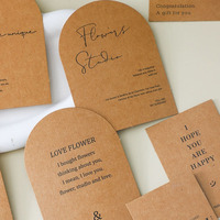 Cartes en papier kraft écologiques personnalisées, cartes de remerciement recyclées, cartes de visite personnalisées, forme personnalisée pour l'emballage de la marque de fleuriste