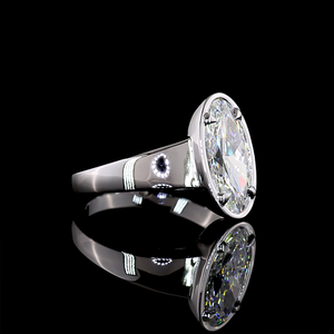 Durable 2.50 cts 925 <b>silver</b> lab grown diamond oval e vvs2 shape <b>solitaire</b> engagement <b>ring</b> premium bridal jewelry high quality - Product Image 5