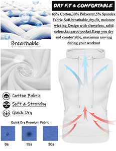<b>Mens</b> gym <b>sleeveless</b> <b>hoodie</b> fitted workout training wear for bodybuilding fitness streetwear active - Product Image 6