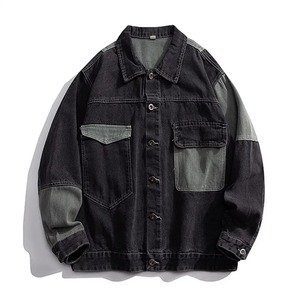 Vestes Denim pour Hommes Printemps Automne Vêtements d'Extérieur Surdimensionnés Délavés pour Homme Fermeture Éclair Col Rabattu Manteaux Jean Vintage Streetwear - Product Image 6