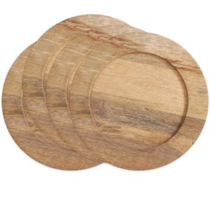 จานชาร์จไม้ที่วางอาหารจานไม้สีไม้เข้มสำหรับใช้ในบ้านและห้องครัว - Product Image 2