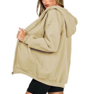 Sweat à capuche long surdimensionné pour femme personnalisable, 100% coton, respirant, impression de logo personnalisée, style streetwear, OEM - Product Image 6