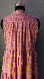 Robe décontractée pour femmes en coton imprimé Handblock indien fait à la main robe pleine longueur avec les deux poches latérales-cadeau pour elle - Product Image 4