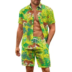 Hip Hop Shorts chemise hommes 2 pièces chemise-short impression 3D lâche loisirs à manches courtes chemises de plage vacances mode deux pièces ensemble