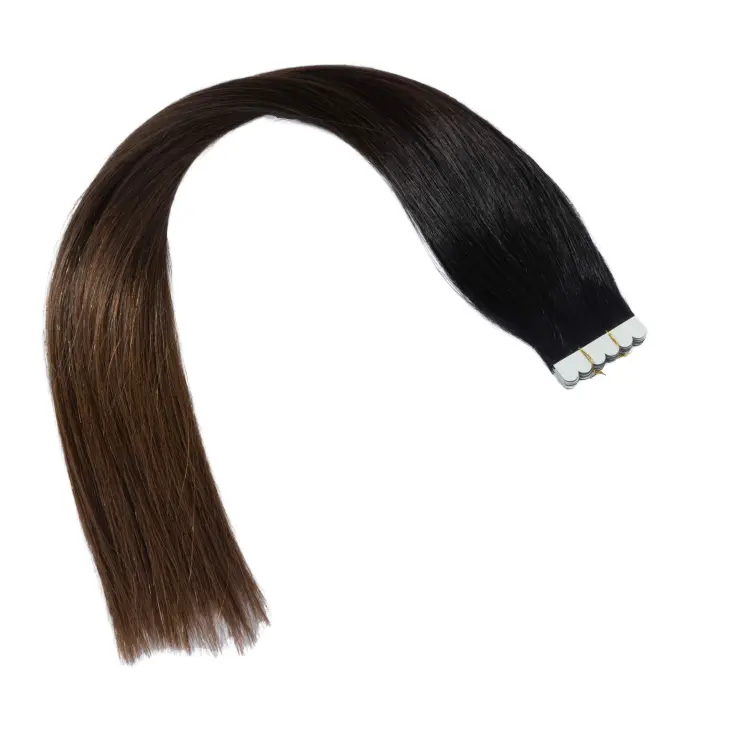 Ekstensi rambut Remy Rusia 28 inci pita rambut dalam rambut dengan gelombang alami dan halus lurus diputihkan dan kain tunggal