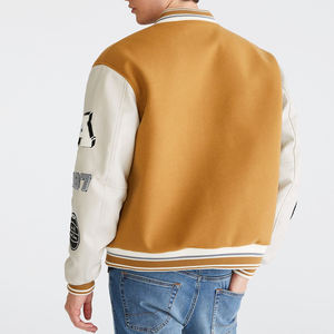 Veste universitaire à col montant à manches longues 2025 pour hommes, en toile de laine d'hiver, vêtements pour adultes - Product Image 5