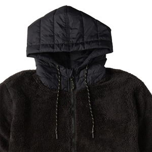 Dernier design – Sweat à capuche oversize en fausse fourrure pour homme, couleur noire, 340 g/m², anti-plis, léger, demi-zip, coupe-vent et respirant pour l'hiver - Product Image 4