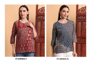 Tissu indien en coton rayonne Kurti Premium pour femmes élégantes Look élégant et coupe confortable aux prix d'usine - Product Image 5