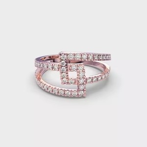 Anillo de compromiso de oro de 18 quilates con diseño de bucles, 1,50 quilates, Diamante cultivado en laboratorio Original, banda dividida elegante, joyería fina única - Product Image 1