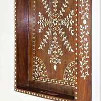 Plateau de service carré en bois et nacre, élégant, pour la maison, les mariages, Diwali, Ramadan, design moderne, pour fruits et table à manger