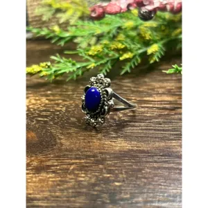 Anillo Freda Martinez de Plata de Ley y Lapislázuli con Baño de Rodio de 14K, Talla 8, Joyería con Piedras Preciosas para Uso Diario - Product Image 4