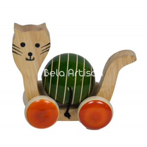 Figurines d'animaux en bois écologiques au design simple, technique de couture en bois, chats des forêts, pour tout-petits - Product Image 2