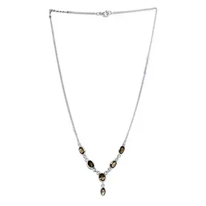 Collar de Plata 925 con Cuarzo Ahumado para Mujer, Elegante Joyería de Piedras Preciosas de Cristal - Product Image 3