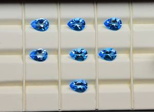 Atractiva piedra preciosa de Topacio Azul suizo gemas en forma de pera piedra de Topacio Azul suizo suelta piedra de Topacio Azul facetada - Product Image 4