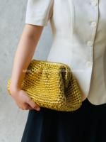 NEUES DESIGN 2026! Gewebte Häkel-Clutch mit Metallic-Effekt, Damen-Strohtasche für den Sommer, Hergestellt in Vietnam