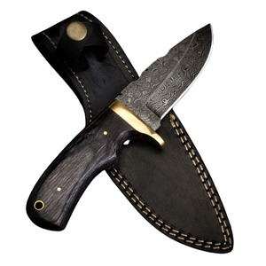 Couteau à éplucher en acier damassé fait à la main Couteau à éplucher à manche en bois de qualité supérieure avec étui en cuir - Product Image 1