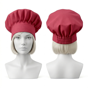 Casquette de chef pour femme en polycoton respirant rose, broderie personnalisée, impression à l'écran, transfert thermique, uniforme de cuisine, boulangerie, cuisson - Product Image 3