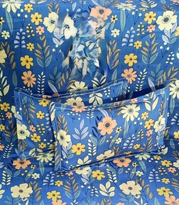 100% algodón de lujo King Size sábana almohada fundas de edredón diseños florales personalizados blanco suave otros colores para el hogar dormitorio - Product Image 1