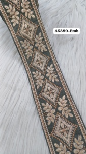 ริบบิ้นออร์แกนซ่าผสมผสานลายดอกไม้เรขาคณิต ออกแบบและปักด้วยเครื่องจักร เป็นมิตรกับสิ่งแวดล้อม ขนาดกว้าง 1.5 นิ้ว สำหรับสุภาพสตรี - Product Image 6