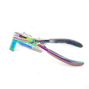 Pince à cheveux ergonomique arc-en-ciel pour extensions de cheveux avec une forte adhérence et des outils en acier inoxydable durables - Product Image 1