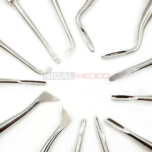 Kit d'élevateurs dentaires courbes en acier inoxydable allemand, 13 pièces, professionnel, manuel, pour l'extraction des dents, SIGAL - Product Image 4