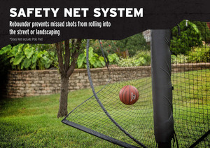 Rebondisseur pliable avec filet et bras garde de cour de basket-ball système de filet défensif pour équipement d'entraînement de retour de balle de Protection de cerceau - Product Image 3