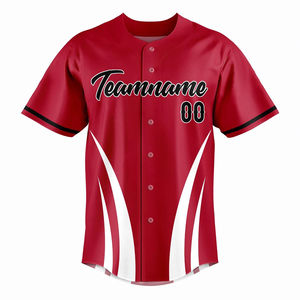 OEM moda hombres sublimación personalizada béisbol Jersey personalizar en blanco hombres béisbol Jersey botón abajo Camisas manga corta - Product Image 4